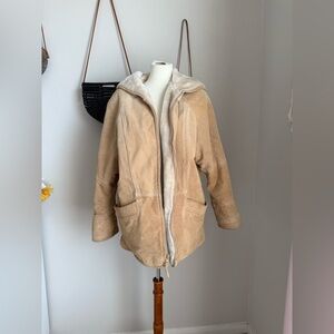 Vintage Winlit Beige Leather Jacket, Size Medium